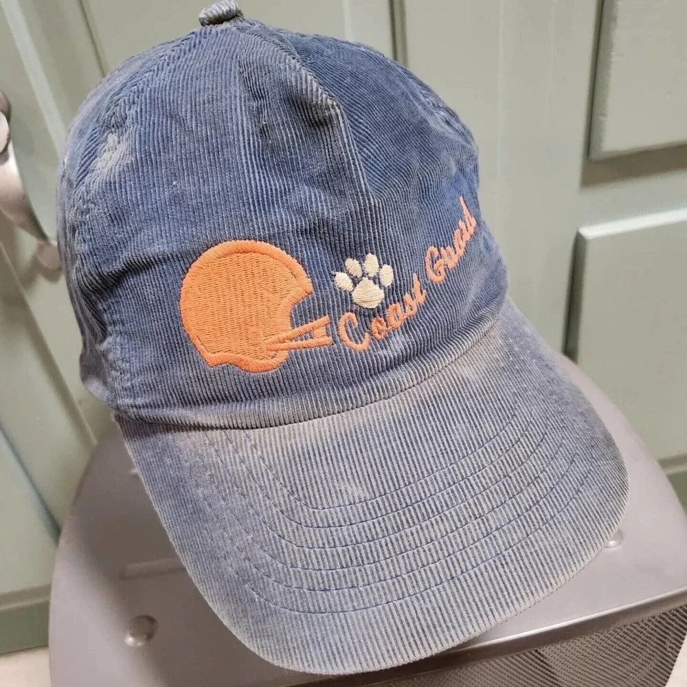 VTG US USCGA Coast Guard Football Corduroy‎ Snapback Hat Cap DISTRESSED